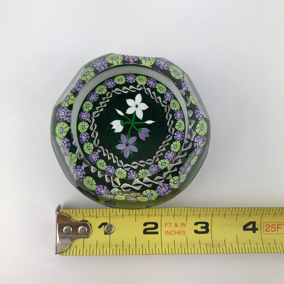 Perthshire 1986B Bouquet Lampwork Flowers Millefiori Faceted Twist Paperweight - Picture 7 of 13